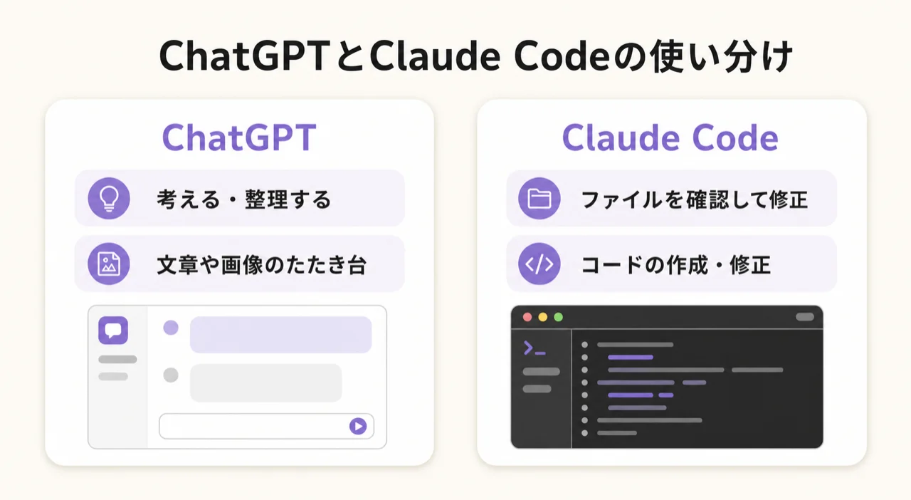 ChatGPTとClaude Codeの使い分け