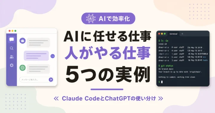 AIに任せる仕事 人がやる仕事 5つの実例 のアイキャッチ画像