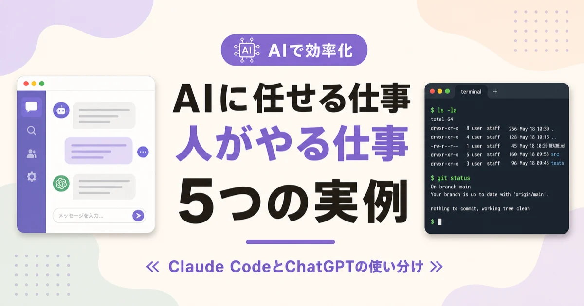 AIに任せる仕事 人がやる仕事 5つの実例 のアイキャッチ画像